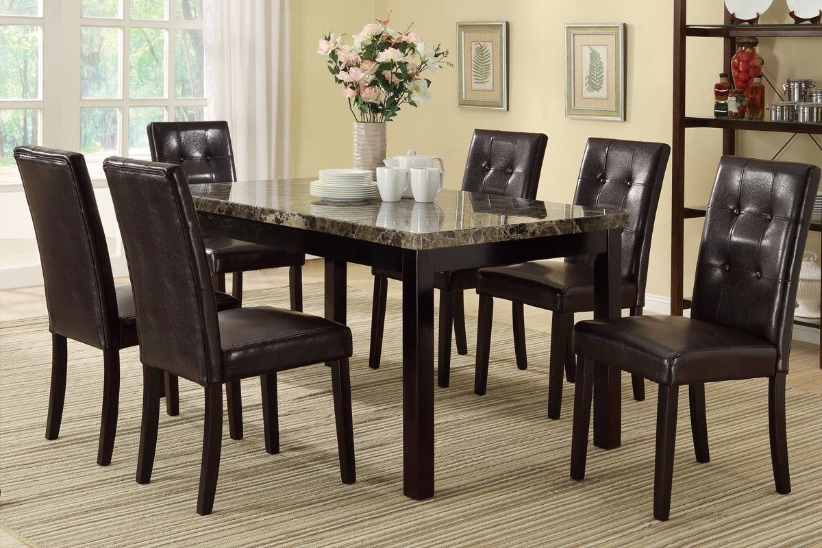 Brand New 7pc Dining Table Set w Marble Top