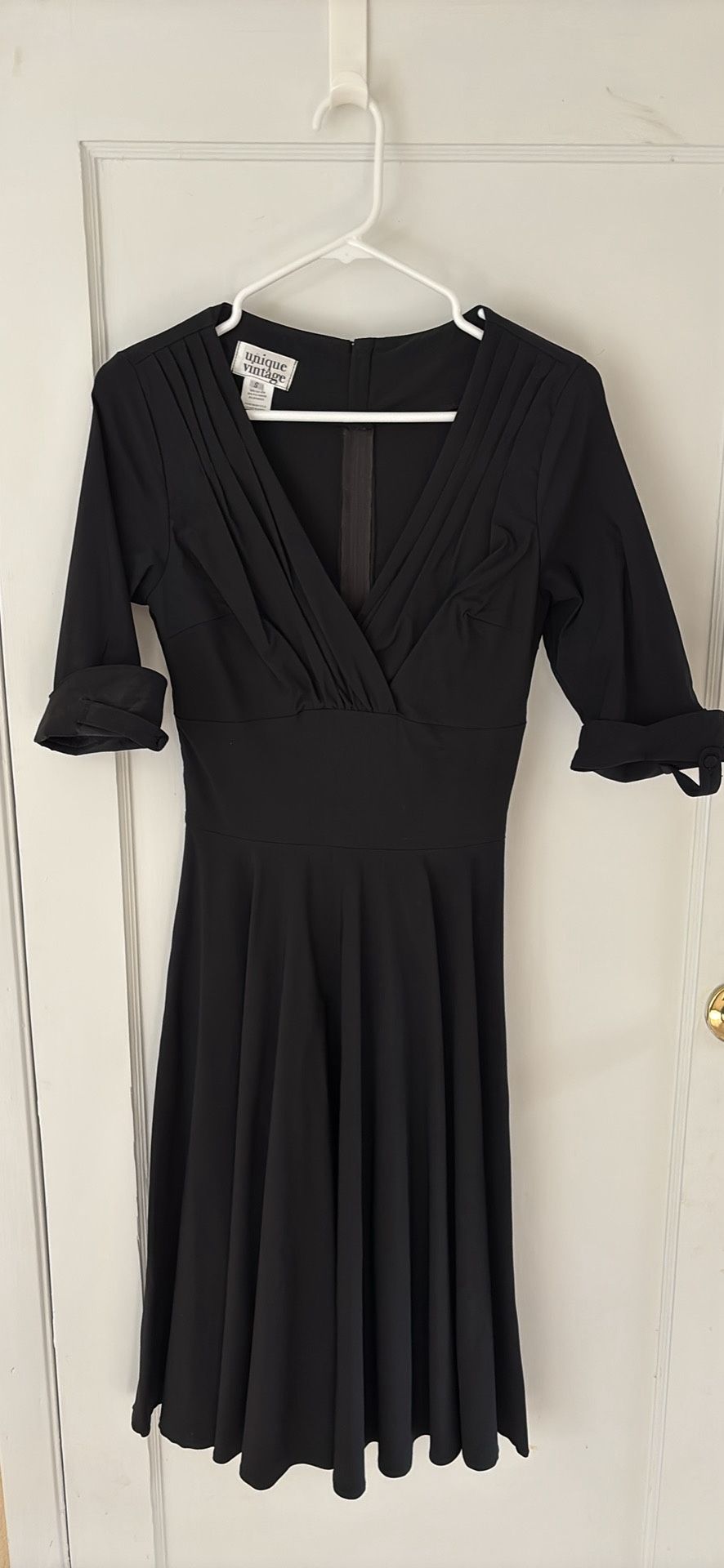 Unique Vintage Small Black Swing Delores Dress