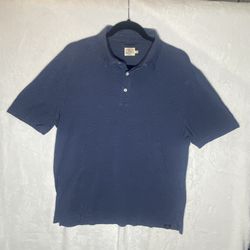 Faherty Short-Sleeve Men’s Indigo Polo Shirt in Dark Indigo Wash Large