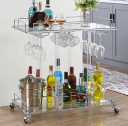 Brand new 2-tier  rolling bar cart
