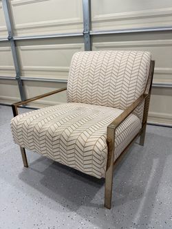 Modern Accent Chair with Gold Metal Frame