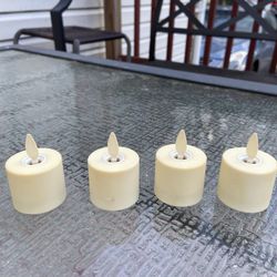 Luminara Pearl Ivory Flameless Flickering Tealights Flat Top-$70 Value!