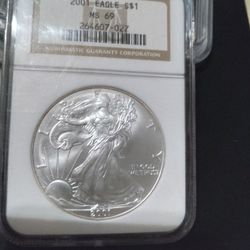 American Eagle 2001 Ms69 $180