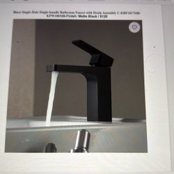 For Sale: Brand New Blaze Matte Black Bathroom Faucet (With Drain Assembly) – $120 