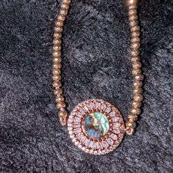 Beautiful Opal & DIAMOND NECKLACE 