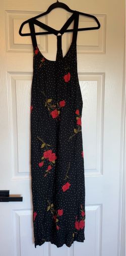 Black Floral Polka Dot Maxi Dress