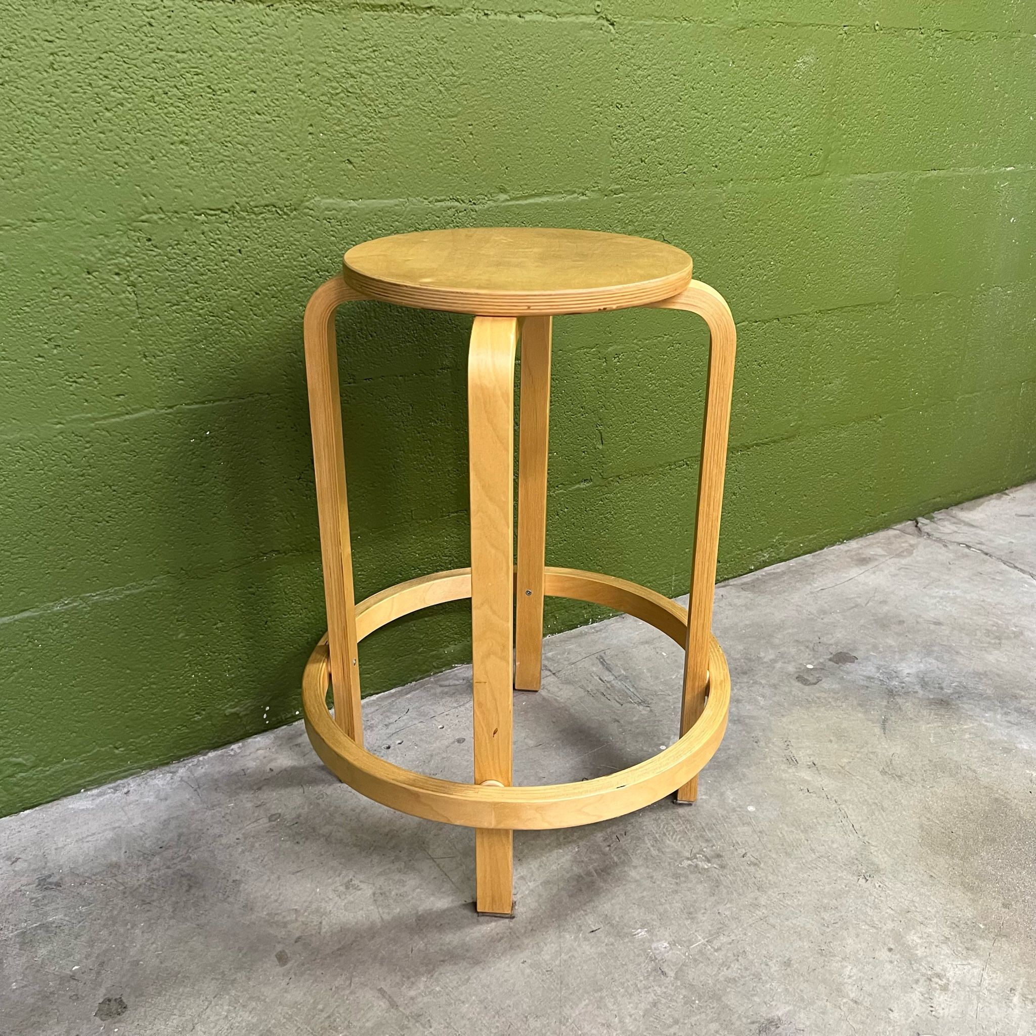 Vintage Mid Century Alvar Aalto Bentwood Bar Stool Reproduction