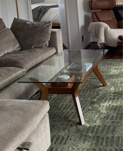 Mid-Century Modern Glass Top Coffee Table