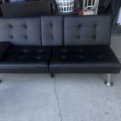 Black leather couch