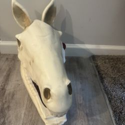 Large Horse Skull Halloween Decoration Skeleton Head Prop – Creepy Haunted House Decor
