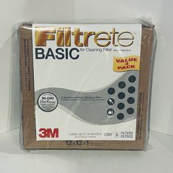 Filtrete Basic 12x12x1 Air Cleaning Filter, 3-pk, NEW!