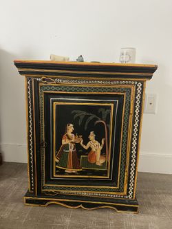 Vintage Middle Eastern Style Wooden Desk/NightStand