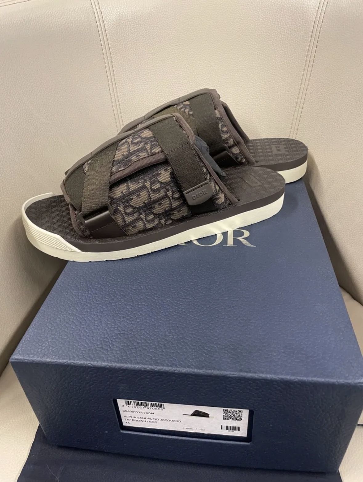 Dior Alpha Slides Brown Oblique