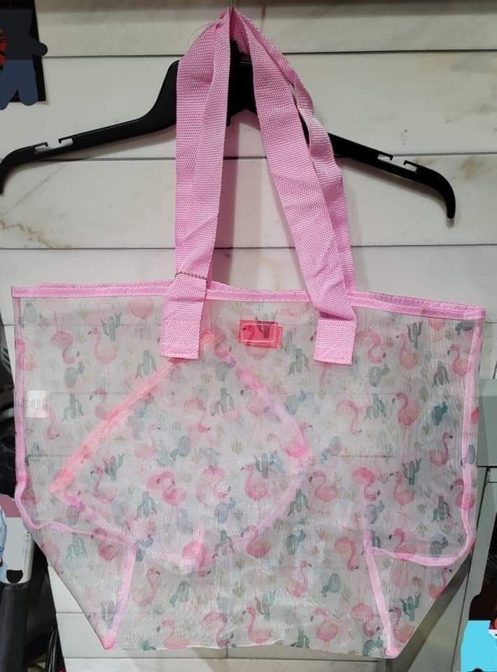 Large Flamingo 2pc Themed Beach Sheer Tote Bags $5 each (two available)