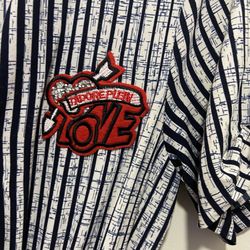 Maxi White And Navy Dress With Strips 