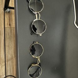 Round Vintage-Style Gold Sunglasses (2 Pairs) – $10 for Both