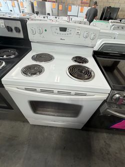 Amana White Electric Coil Range Stove