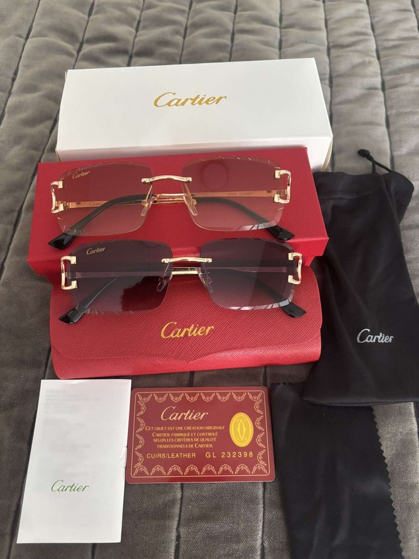 Cartier Sunglasses $60 Each, Both Black And Brown Available