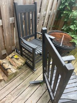 Set of 2 Wooden Rocking Chairs – $25 for Both