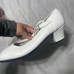 White Leather Dance Shoe - Folkorico 