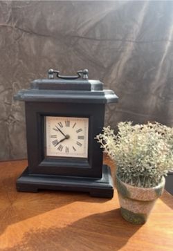 Chunky Wooden Clock   11” tall x 9” wide  $30
