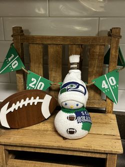 New Handmade Throwback Seattle Seahawks Snowman 
