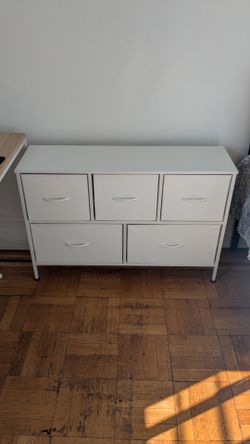 5-Drawer Fabric Dresser - White (Already Assembled)