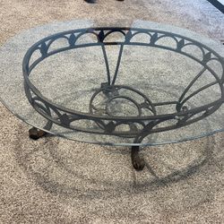 Iron And Glass Sofa Table