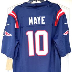 PATRIOTS #10 DRAKE MAYE STITCHED REPLICA JERSEY
