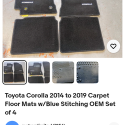 Toyota Corolla floor mats