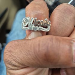 Silver name plate Ring (Nicole)