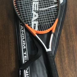 Head Ti-52 Titanium Tennis  gray Racket/black Case. Size 27” L X 11”W