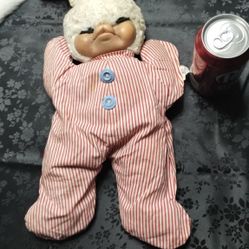 Vintage Gund Bunny Wearing Pajamas 