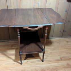 Antique Drop Leaf Tea Cart Table 