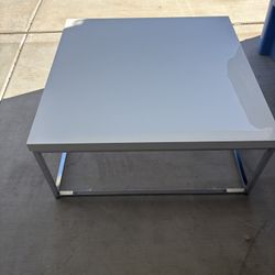 White And Silver Coffee Table 