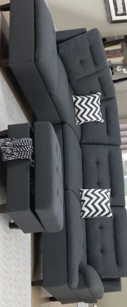 charcoal sectional set with ottoman $999.99 or $40 down