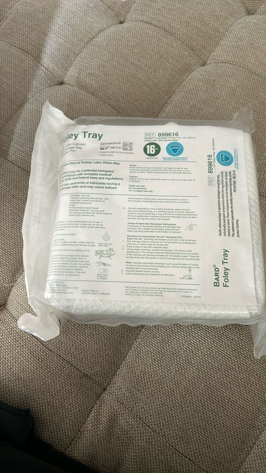 Brand new Bard Foley Tray Catheters With Leg Bags 