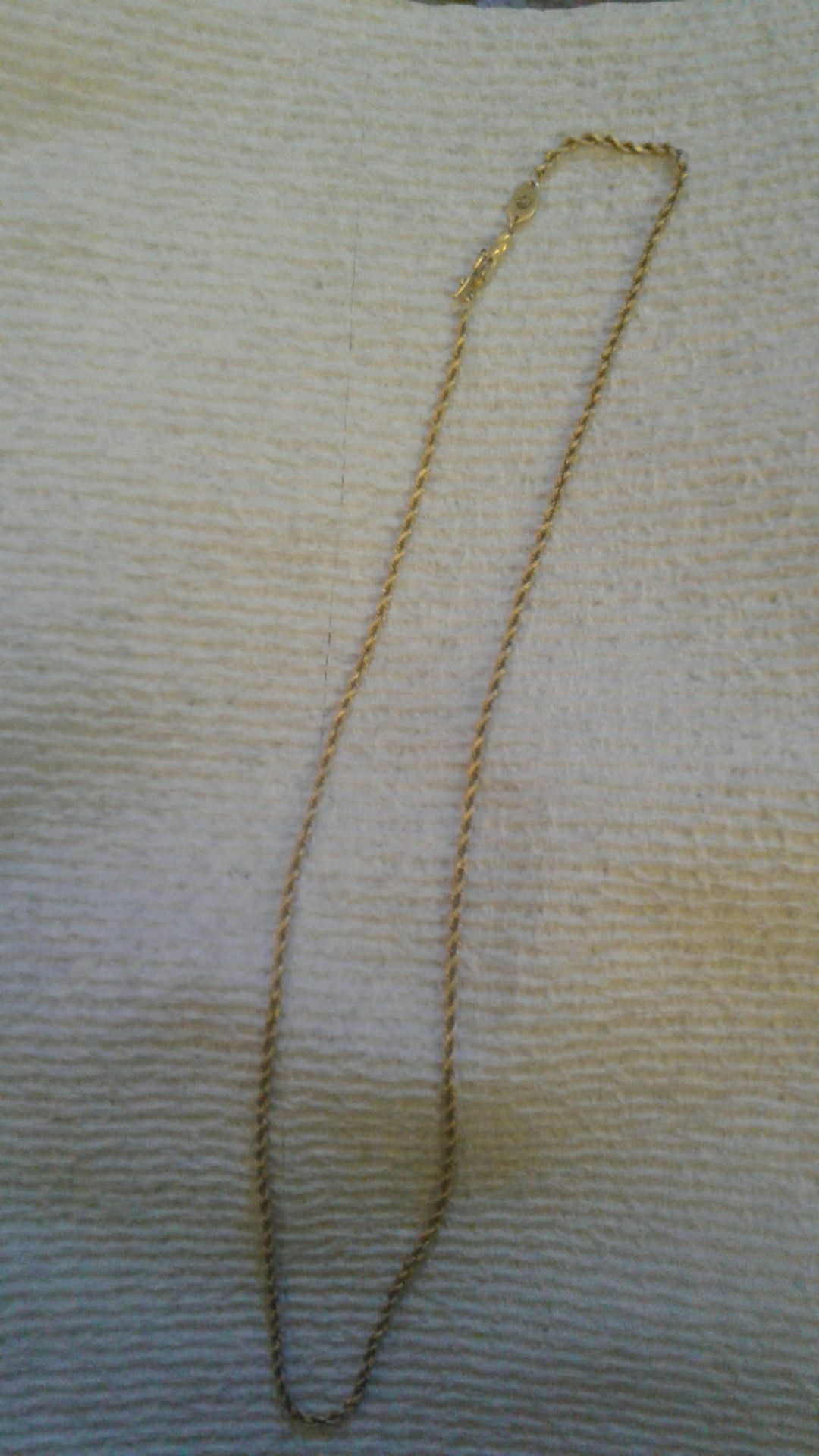 Vintage silk rope 14k diamond cut chain