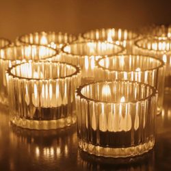 Clear Tealight Candleholders Set