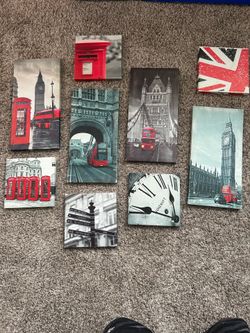 London Wall Art Canvas Set (8 Pieces)