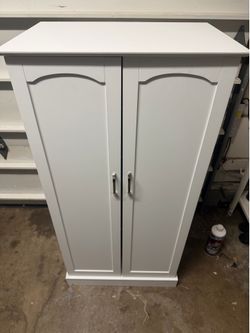 White multipurpose cabinet with shelves