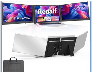15.6" One-Cable Laptop Screen Extender, Ultra-Thin 1080P FHD Triple Portable Monitor, Travel Monitor for 13–17.3" Laptops, USB-C/USB-A Connection, Dua