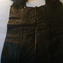 Leather motorcycle chaps