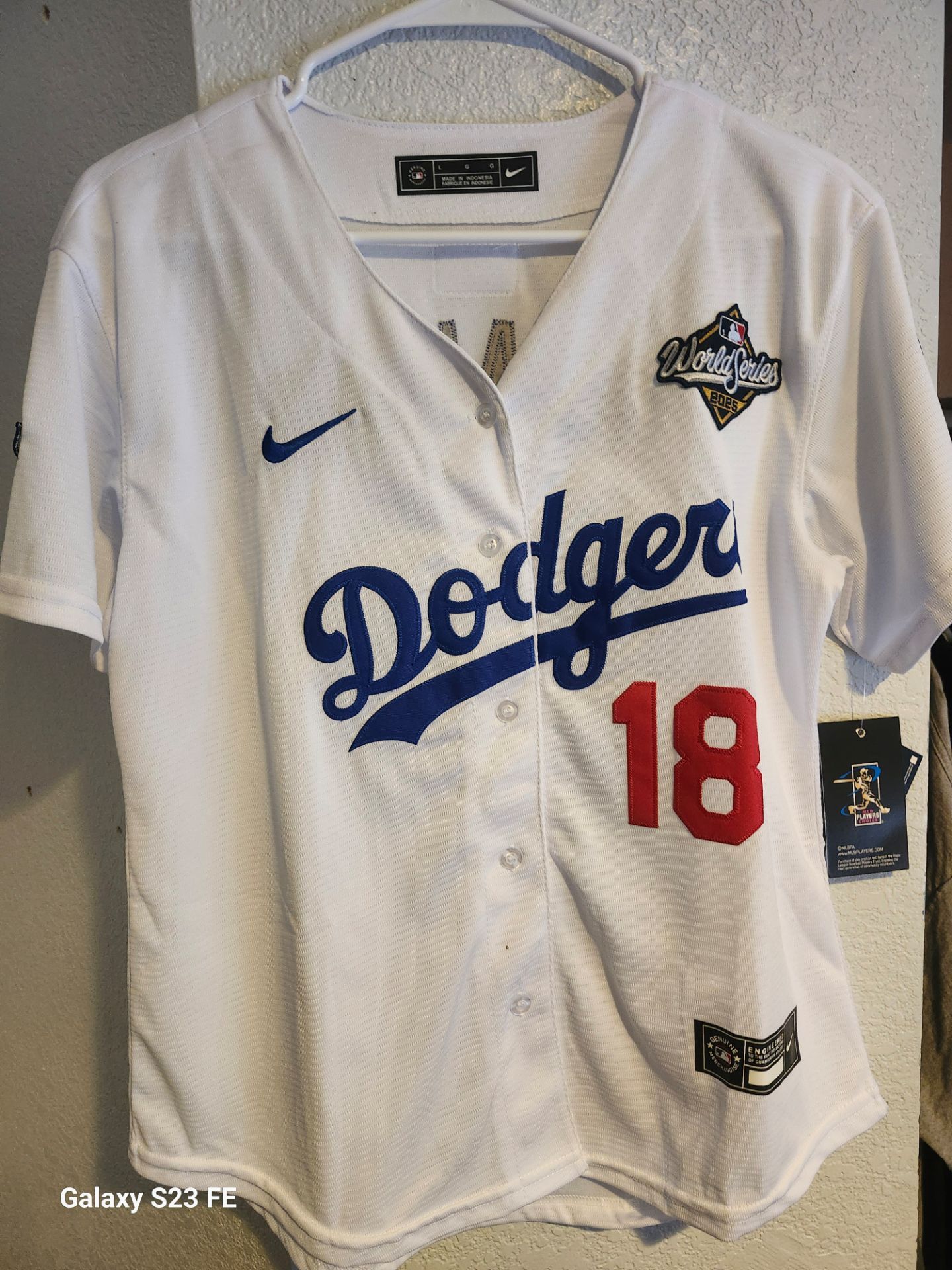 Yoshinobu Yamamoto Los Angeles Dodgers Championship Baseball Jersey women's Large
