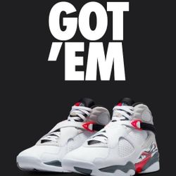 Air Jordan 8 White and True Red, Bugs Bunny Men's size 11