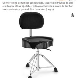 Donner Drum throne with backrest, high-strength hydraulic stool, adjustable height, motorcycle style,