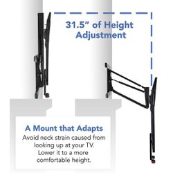 Height-Adjustable Fireplace TV Mount For Screens 50 - 100"