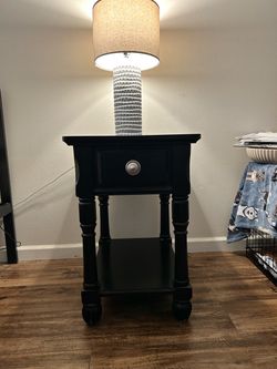 One Black Nightstand/End Table