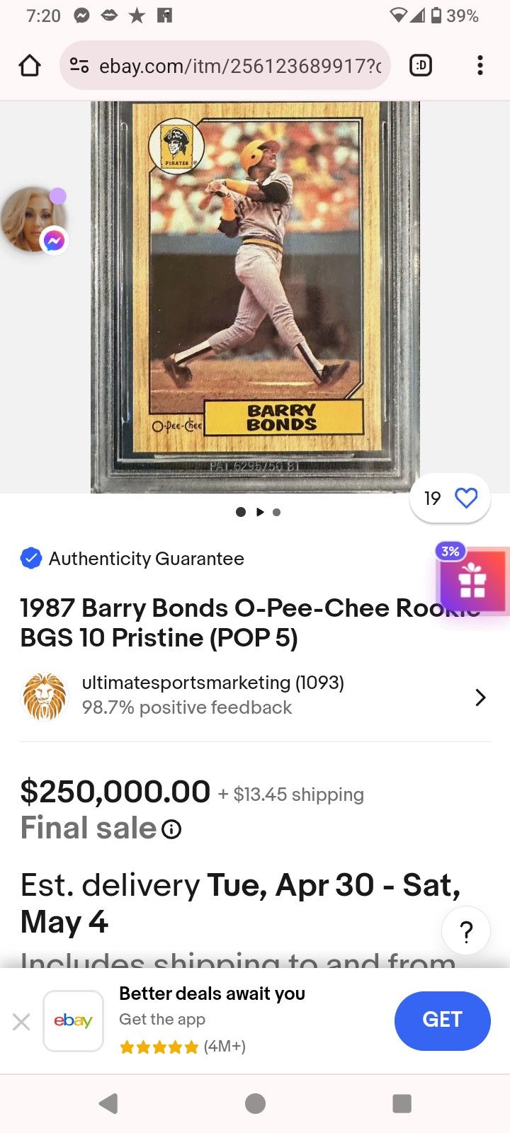 Barry Bonds Card Graded