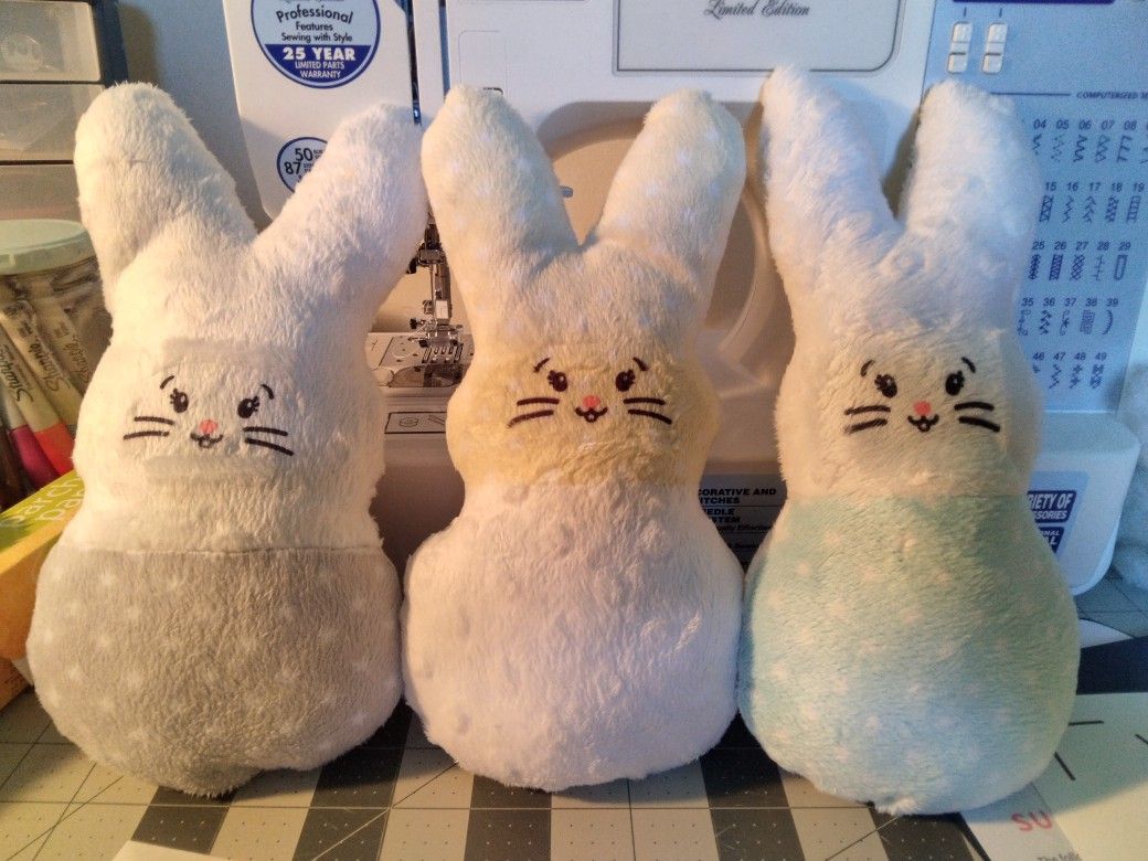  Handmade Easter Bunny Plushies  OOAK 